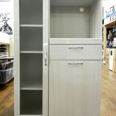 ミドルレンジボード 食器棚 木目調 幅75×奥39.5×高118cm 電源無し 収納 キッチン 家具 札幌市 厚別区