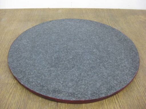 石製 円型 飾り台 御影石 直径36.5cm×高さ2cm 5.8kg 花台 台座石