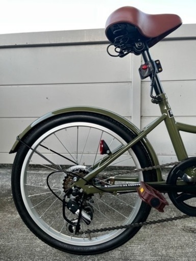 美品折りたたみ自転車 20インチ カゴ/7段変速/泥除け付き 楽天市場