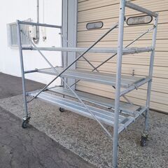 6/29 終 ローリングタワー キャスター付き 足場 棚台車 棚用台車 菊倉TK 