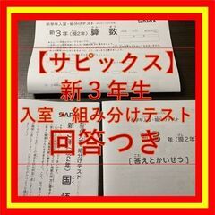 【特別価格】SAPIX　新３年生 入室・組み分けテスト 2022...