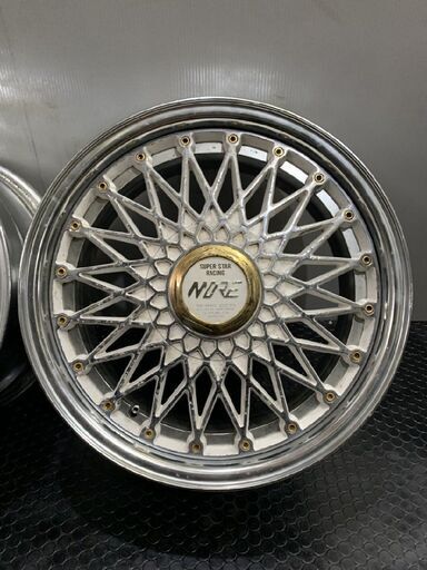旧車ホイール SUPER STAR RACING MORE スーパースターレーシング モア 15インチ 2本 7J5HPCD114.3+35 メッシュ　(VHO461)クレジットカード QRコード決済可能