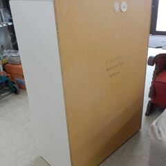 レンジボード 幅80cm 高さ115cm ホワイト コンパクト 食器棚 鏡面 エナメル ニトリ ミドルレンジボード レンジラック レンジ台 札幌 西野店