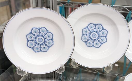 ☆ジモティー割引有り☆大倉陶園 呉須正倉院 スープ皿 2客セット　ag-gf064