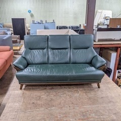 ?激安‼️ニトリ3人用本革ソファ(コウテイ3 LT GR)?