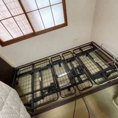【5/7まで】電動ベッド シングル　手すりつき　日本ベッド製造　2モーター
