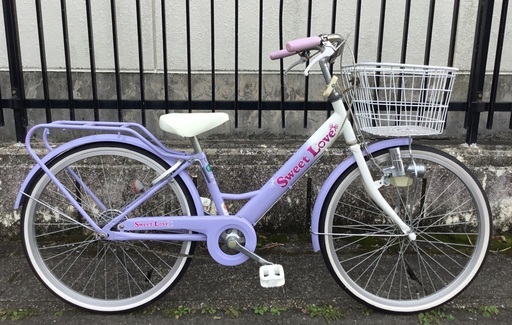 ＜整備済み・美品車＞◉スイートラブ 可愛い子供用自転車 22インチ・自転車 、LEDライト付き　ピカピカですぐ乗れます！