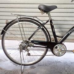 自転車中古 POGGIALI 外装6段変速 カゴリアキャリア付き 鍵新品 タイヤ