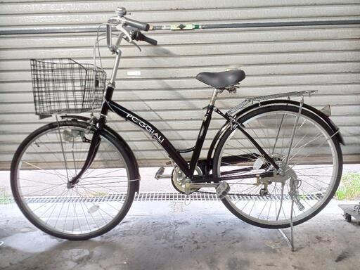 自転車中古 POGGIALI 外装6段変速 カゴリアキャリア付き 鍵新品 タイヤ 