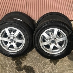 185/70R14 5.5J 4穴 PCD100 タイヤ＋アルミ 4本セット タイヤ2019年