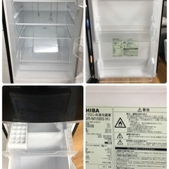 S751 ⭐ TOSHIBA GR-M15BS(K) [冷蔵庫 （153L・右開き） 2ドア BSシリーズ ピュアブラック]⭐動作確認⭐クリーニング済