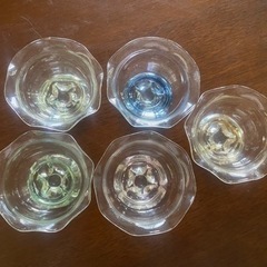 昭和レトロ アイスクリームカップ  カットガラス 5個セット