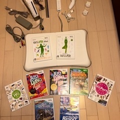 値下げ【中古】Wii本体・ソフト・WiiFitバランスボード一式