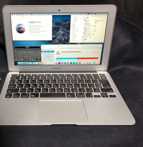 「MacBook Air 11インチ Mid 2012 MD224J/A」約1キロの小型軽量薄型モバイルノートPC / Core i5搭載 / メモリー4GB・SSD-128GB / Webカメラ / Bluetooth / 無線LAN / MacOS(Catalina)\u0026Office2019とWin10＆Office2010のデュアルブート仕様 / キーボード不具合アリ
