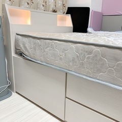 シングルベッドフレーム(アザン3 チェスト40J/WW)＋マットレス