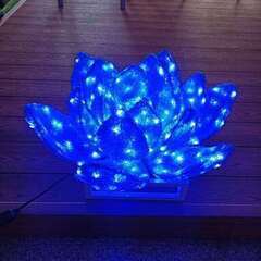 ③【処分価格】新品　LED造形　ハスの花　ブルー　インテリア