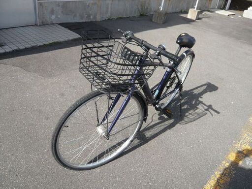 27インチ 自転車 シティサイクル 切替あり カゴ付き 紺色 ネイビー 苫小牧西店