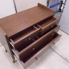 3段チェスト 幅87cm ブラウン アンティーク調 オシャレ 脚付き