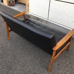 ●販売終了●カリモク60　２人掛けソファ　アームソファ　ブラック　中古品