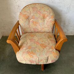 【karimoku】カリモク家具 一人掛け回転ソファ チェア ①