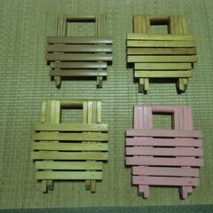【取引成立】折りたたみ 木製 椅子 チェア 4点 セット お譲り...