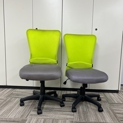 オフィスチェア　2個セット　黄緑