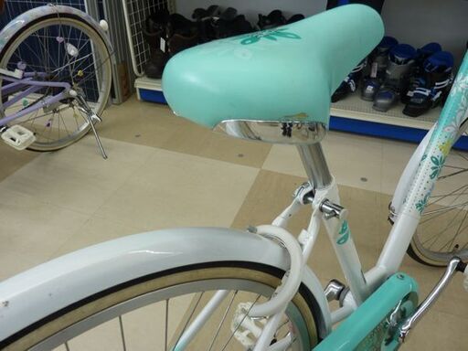 札幌市/清田区 自転車 24インチ キッズ 子供 グリーン系 女児 女の子 サイクリング 花柄