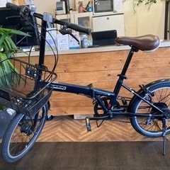 【ROVER 前後タイヤ・チューブ新品！】LEDオートライト　6段変速　20インチ折りたたみ自転車　ダークネイビー