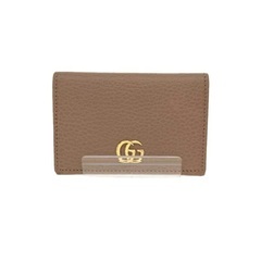 GUCCI ベージュ レザー 名刺入れ GUCCI◇プチマーモント/カードケース/名刺入れ/レザー/ベージュ