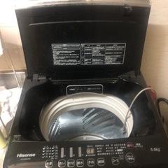 洗濯機　Hisense 5.5kg 2016年