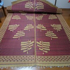 昭和の匂いがプンプンする竹ラグ　手編み　柄が素敵