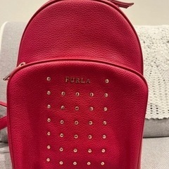 希少 FURLA フルラ 　スタッズリュック 赤