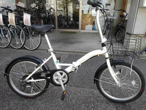 中古自転車2514 前後タイヤ新品！ 折り畳み 20インチ 6段ギヤ