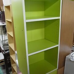 3段カラーボックス　グリーン　カラーBOX　ホワイト　収納棚　本棚　