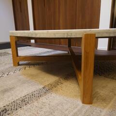 【美品】定価たしか12万程 白 木目調大理石 テーブル