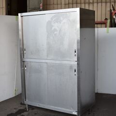 【東11/26】≪zyj941ジ≫メーカー不明 2段 ステンレスキャビネット 幅120cm/奥行60cm/高さ180cm 戸棚/収納 厨房/店舗 50408-04 東11/26】≪zyj941ジ≫メーカー不明 2段 ステンレスキャビネット 幅