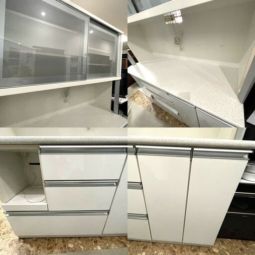 ニトリ 食器棚 キッチンボード レンジボード ホワイト 140cm幅 札幌 東区