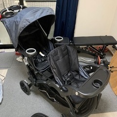 カトージ ベビーカー 二人でゴーDX レインカバー付 デニムほぼ未使用