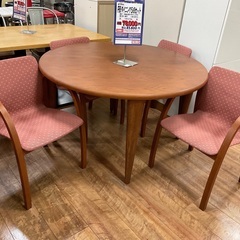 C1*606[ご来店頂ける方限定]円形ダイニング5点セット