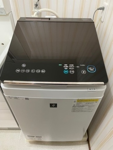 シャープ ES-PU10C 全自動洗濯乾燥機洗濯ガラストップ 超音波ウォッシャー