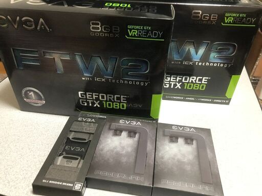 【4万5千円で売ります】EVGA Geforce GTX1080 x 2枚、その他、動作確認済