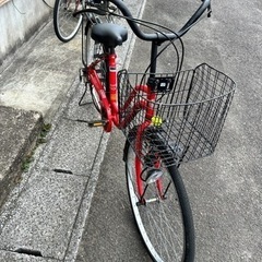 受け渡し者決まりました。自転車　赤色　シティサイクル　②   ギア付き