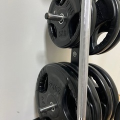 取引中　バーベル　シャフト、プレートなどのセット　ホームジム