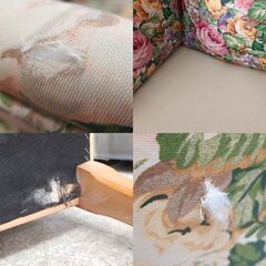 アメリカ家具 Thomasville/トーマスビル 1人掛け ロココ様式 ウィングチェア アームチェア 花柄 猫脚 札幌市 屯田店