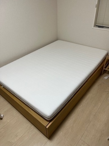 【最終値下げ】無印良品　収納付きベッド　ダブルベッド　IKEA マットレス