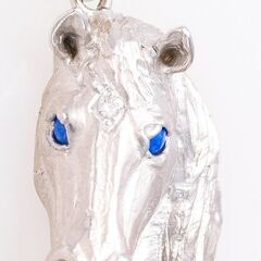 K18WG ラピスラズリ・ダイヤモンド ペンダント (馬/ホースモチーフ) 品番p21-422 K18WG ラピスラズリ・ダイヤモンド ペンダント (馬/ホースモチーフ