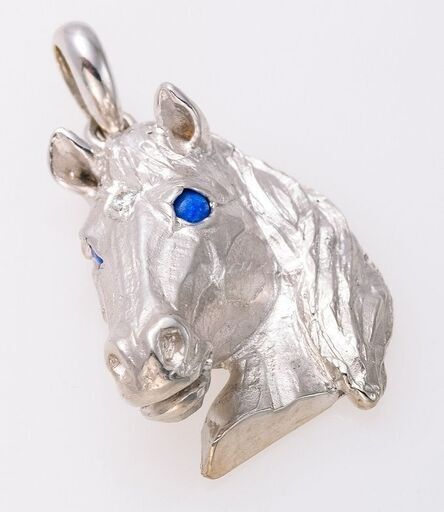 K18WG ラピスラズリ・ダイヤモンド ペンダント (馬/ホースモチーフ) 品番p21-422