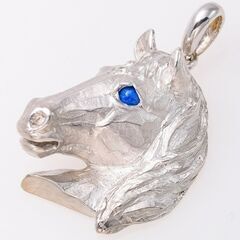 K18WG ラピスラズリ・ダイヤモンド ペンダント (馬/ホースモチーフ) 品番p21-422 K18WG ラピスラズリ・ダイヤモンド ペンダント (馬/ホースモチーフ