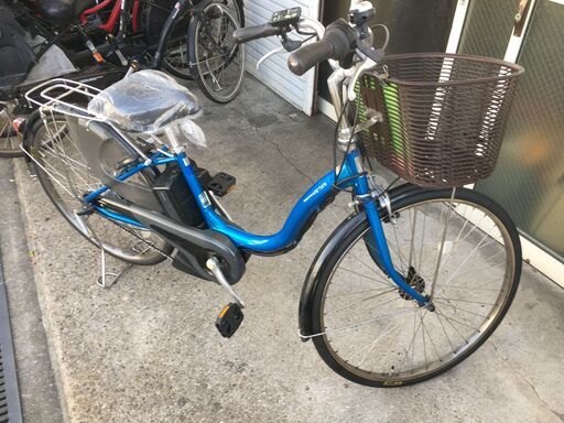 地域限定送料無料　パス　ナチュラ　子供乗せ　8,7AH　紺　神戸市　電動自転車