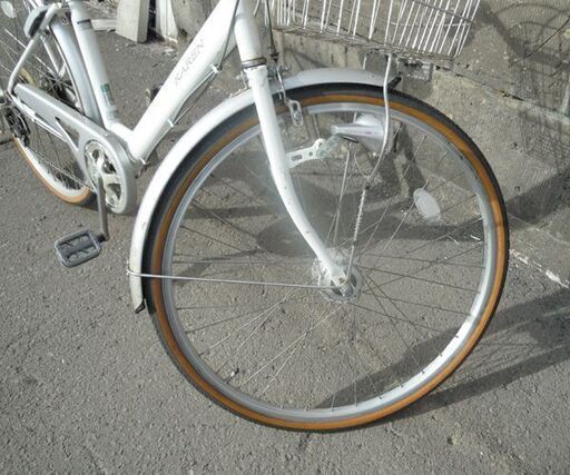 26インチ 自転車 シティサイクル シルバー ママチャリ 外装6段切替